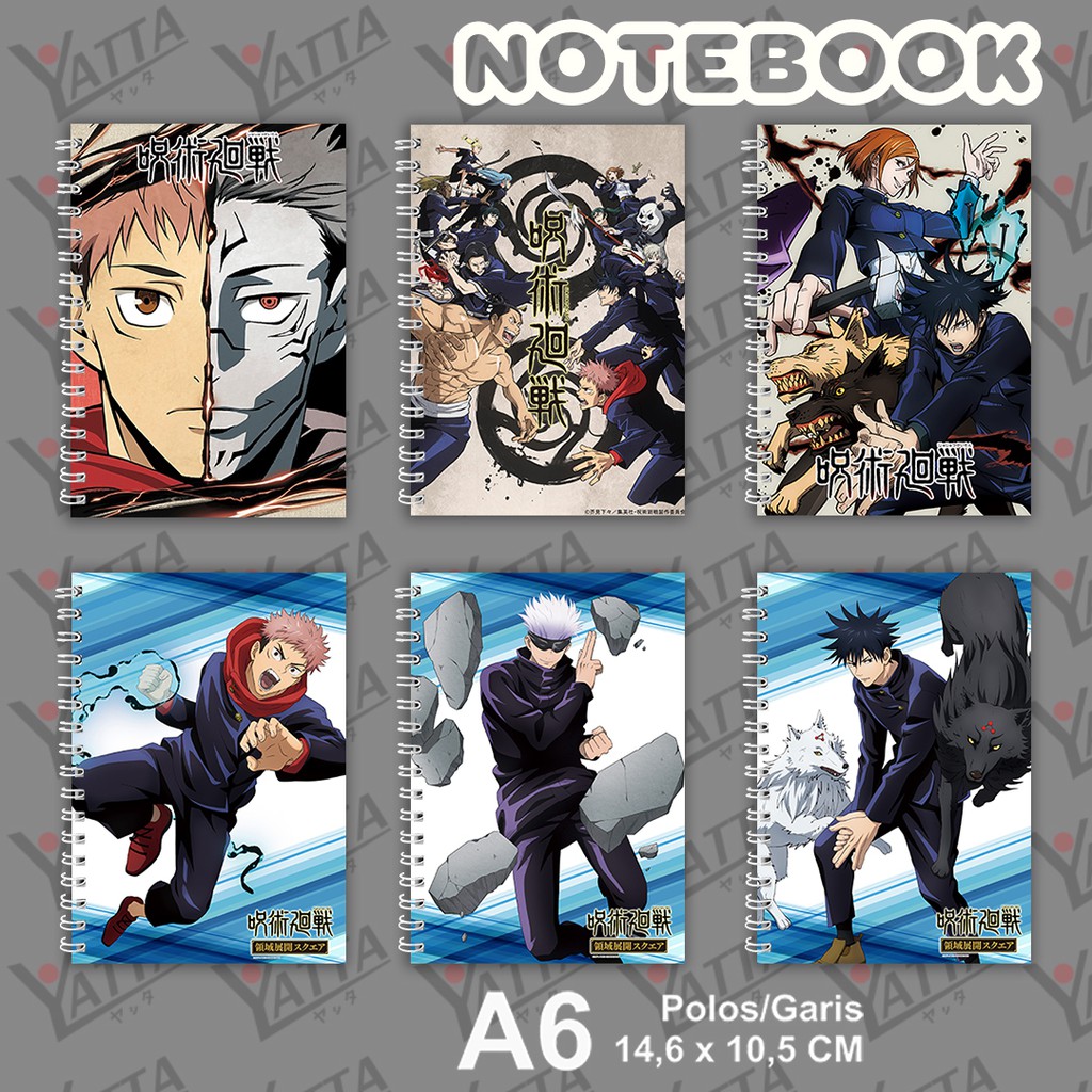 

Notebook Anime Ukuran A6 10,5 cm x 14,8 cm Jujutsu Kaisen Seri 1.2 YOTAKUSHOP