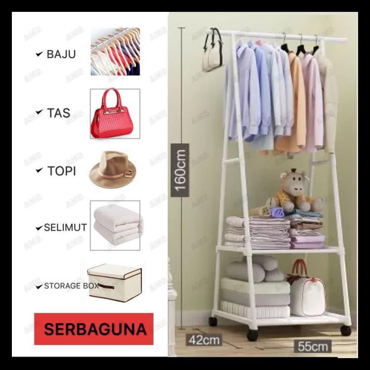  Triangle  Stand Hanger Baju  Rak  Buku Pakain Rak  Serbaguna 
