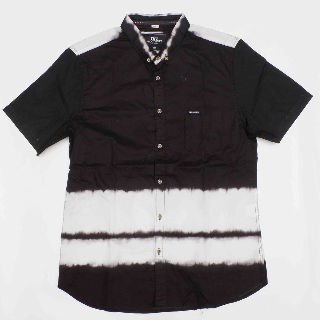 kemeja hitam / kemeja hitam motif / kemeja hitam stripe putih