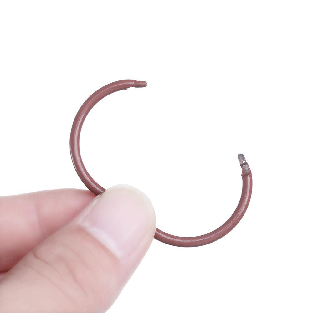 Suyo 10PCS Gantungan Kunci Logam Perlengkapan Kantor Sekolah Kerajinan DIY Metal Binding Book Hoops