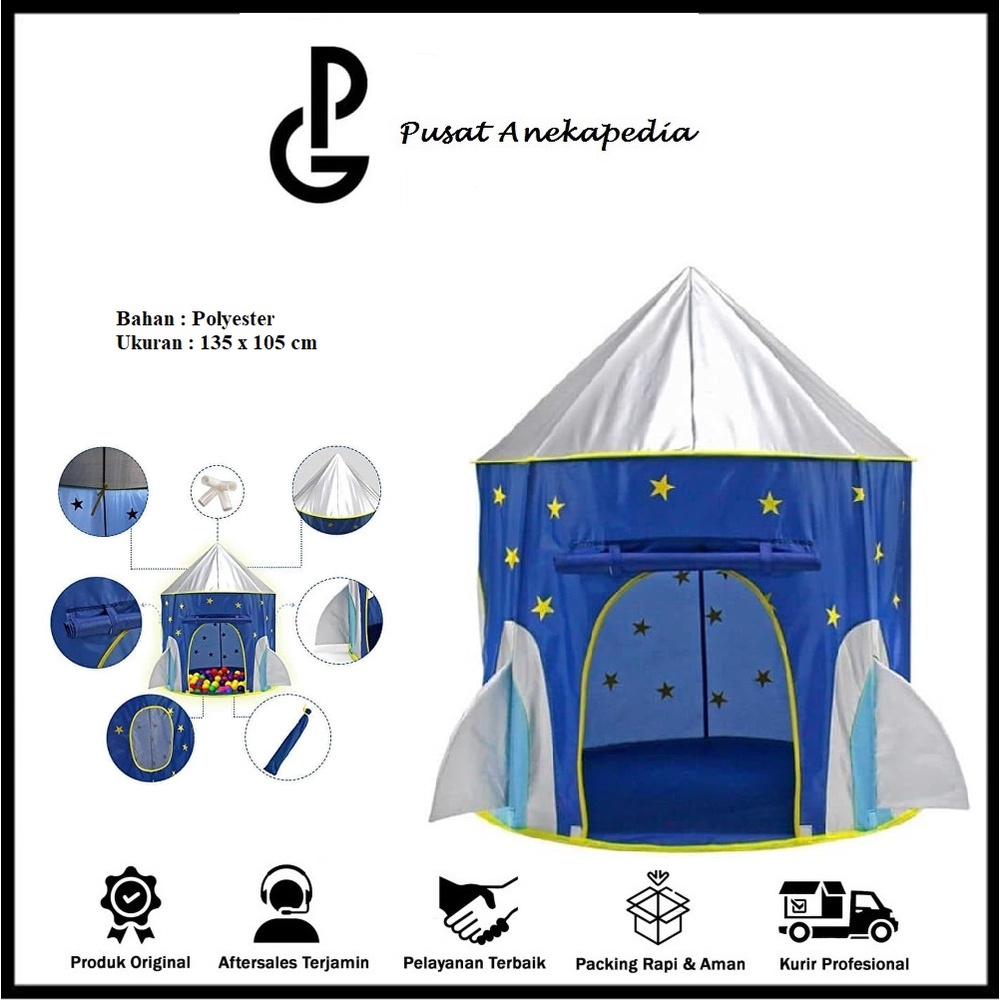 Tenda Anak Model Roket - Tenda Anak Castle Roket - Tenda Bermain Anak