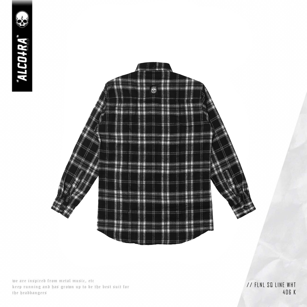 FLANEL SQ LINE WHT // FLANEL SQUARE LINE WHTITE KANTONG SATU