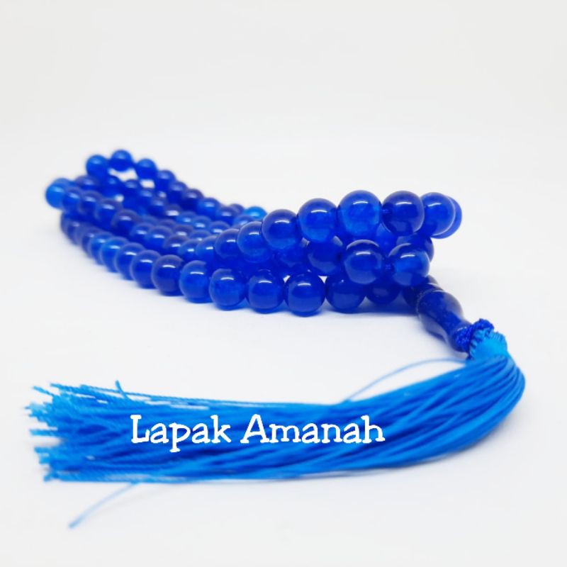 Tasbih Batu Giok Biru Asli 99 Butir Original - Giok Biru