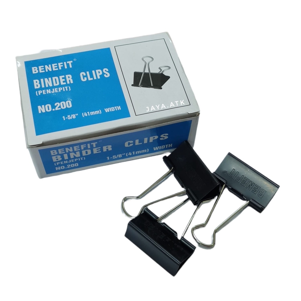 KLIP BINDER CLIP 200 41 MM ISI 12 PCS JEPIT BESI HITAM