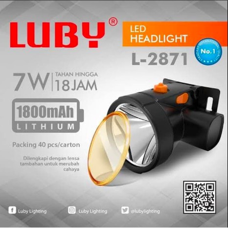 Luby Senter Kepala Super Terang LED L-2871