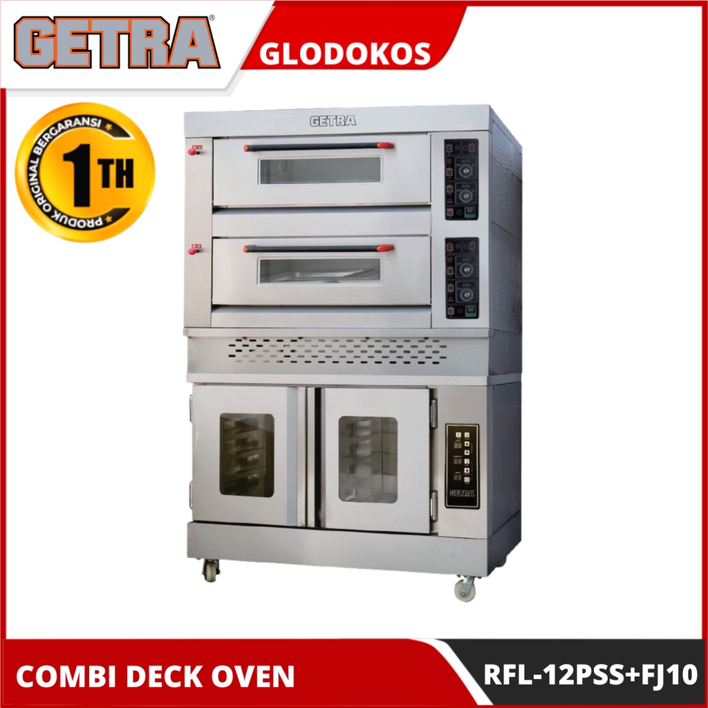 COMBINASI DECK OVEN 2 DECK 4 LOYANG WITH PROOFER 10 TRAY GETRA   OVEN GARANSI RESMI