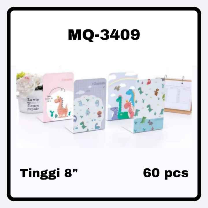 

ROYALE STATIONARY - STAND BOOK / Book END / PEMBATAS Buku MOTIF DINOSAUR Bahan Besi dapat 2 pcs MQ-3409