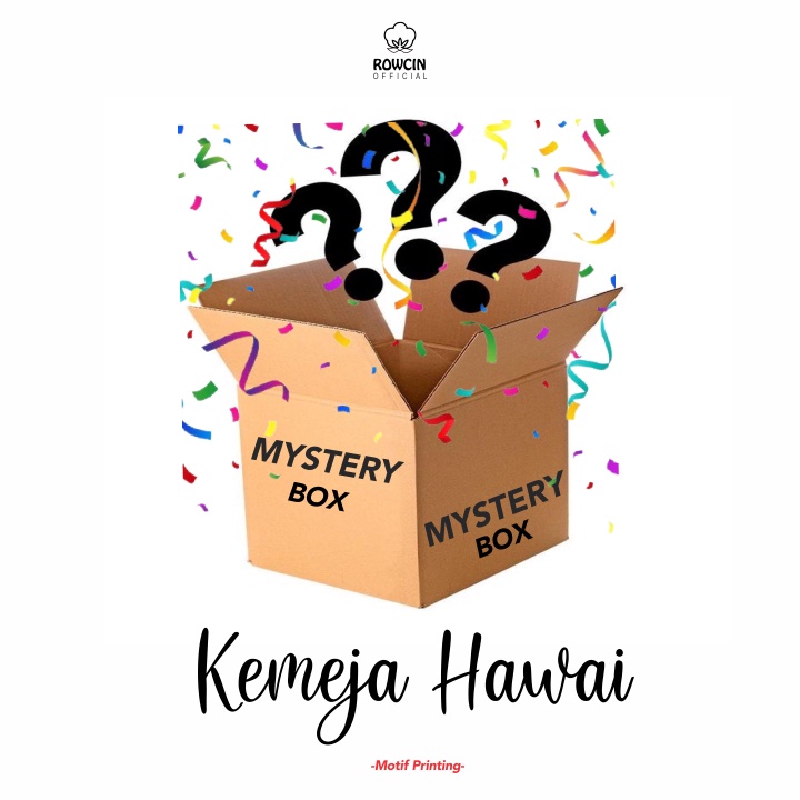 ROWCIN Mystery Box 1 Pcs Kemeja Hawai Motif Printing