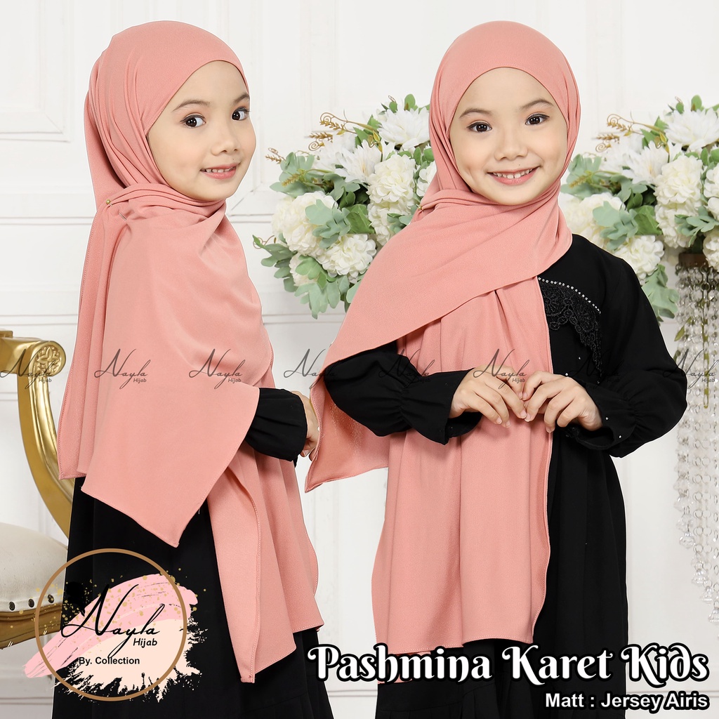 KERUDUNG PASHMINA INSTAN KARET KIDS HIJAB INSTAN ANAK JERSEY AIRIS TERBARU NAYLA HIJA'B