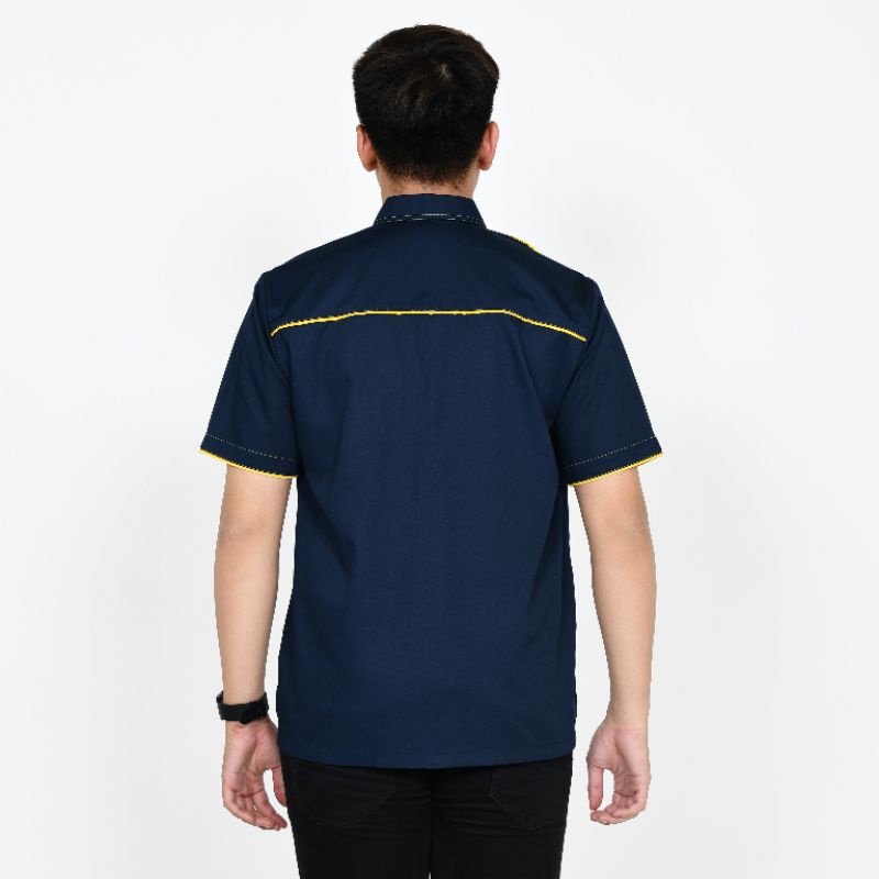 Baju kerja murah custom bordir/kemeja tangan pendek/seragam karyawan kantor/Baju kerja custom bordir