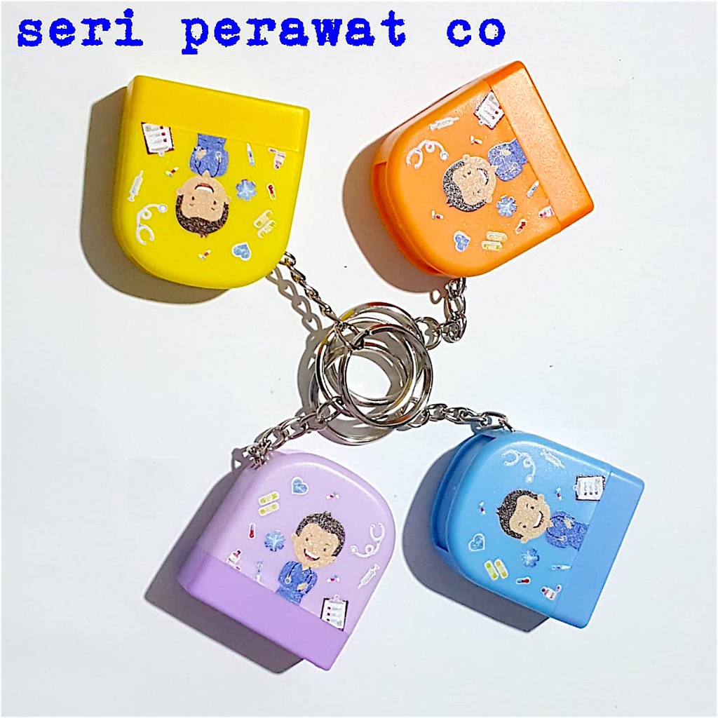 

custom stamp / stempel profesi color ganci seri Perawat Cowok