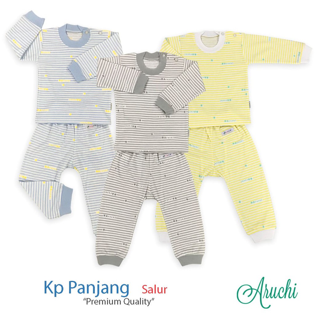 SETELAN ARUCHI POLOS / SALUR PANJANG &quot; BOY GIRL &quot; S M L ( 3-12 Bulan )