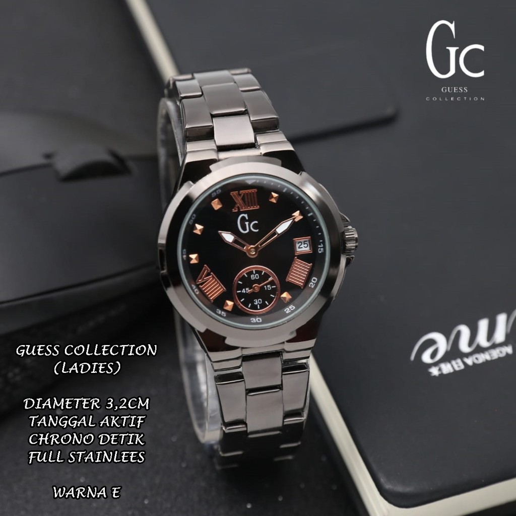 JAM TANGAN WANITA GC FULL STAINLEES TANGGAL &amp; CHRONO AKTIF