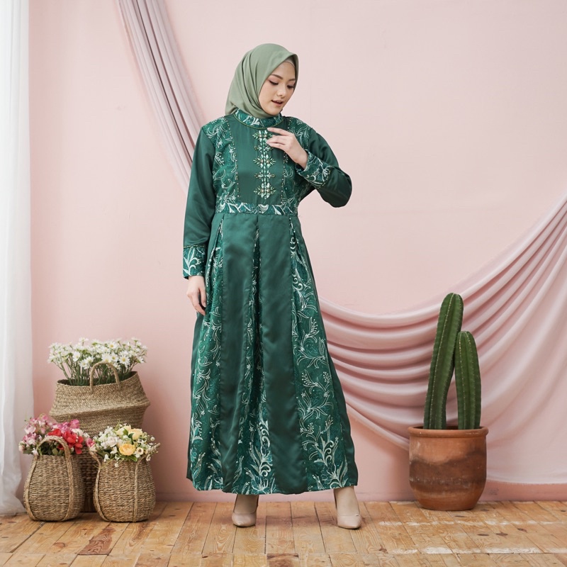 gamis maxi brukat tile seragam pesta mewah