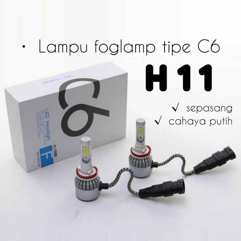 Lampu led headlamp mobil C6 H11 High Quality Lampu depan C6 H11