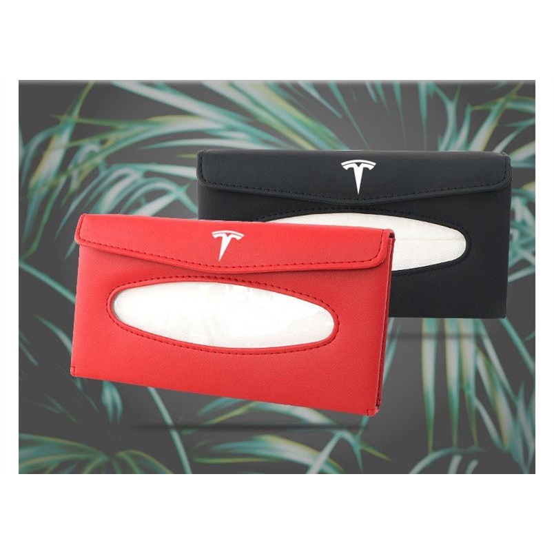 G-club Kotak Tisu Bahan Kulit PU Untuk Sun Visor Mobil Tesla