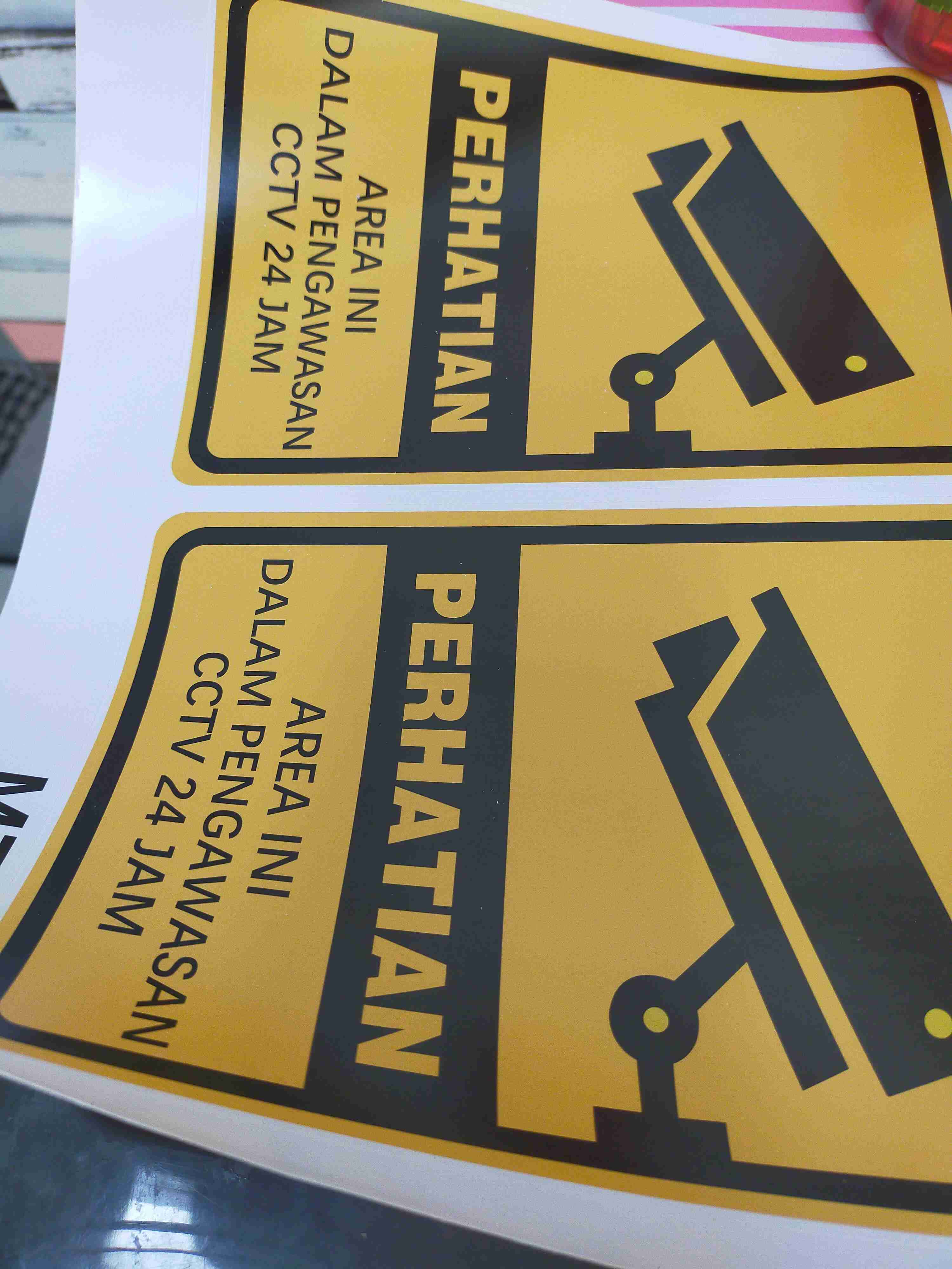 Wpsbgs Label Sign Mt004 Cctv Sticker 3 Label 30x45 Wallsticker Wal Stiker Dinding