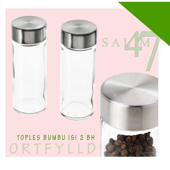 isi 2 botol kecil ORTFYLLD Stoples bumbu kaca TOPLES KECIL ukuran 100ml tempat bumbu