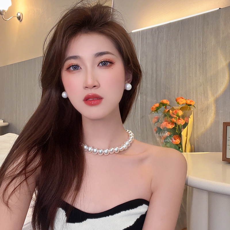 Anting Mutiara Warna-Warni Aksesoris Korea Elegan Wanita