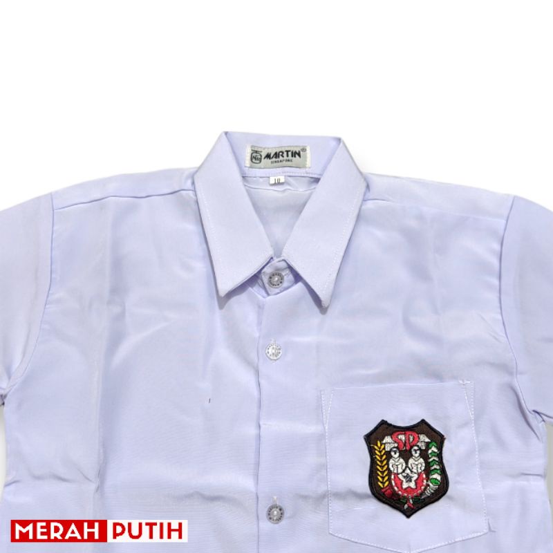 Seragam Sekolah Baju Putih SD Panjang Pendek Bahan Sanwos