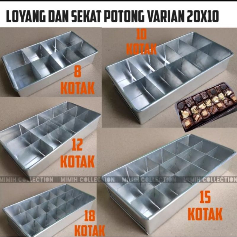 loyang sekat 20x10 / loyang brownies sekat / loyang sekat brownies