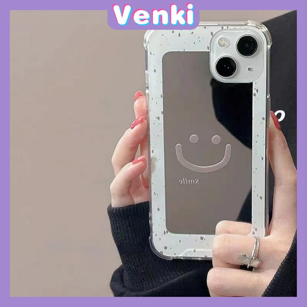 iPhone Case Luxury Acrylic Mirror Airbag Shockproof Protection Camera Smiley Cute Simple Compatible For iPhone 11 Pro Max 13 Pro Max 12 Pro Max 7Plus XS Max