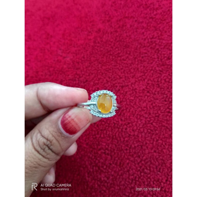 cincin wanita akik kuning syarafussam