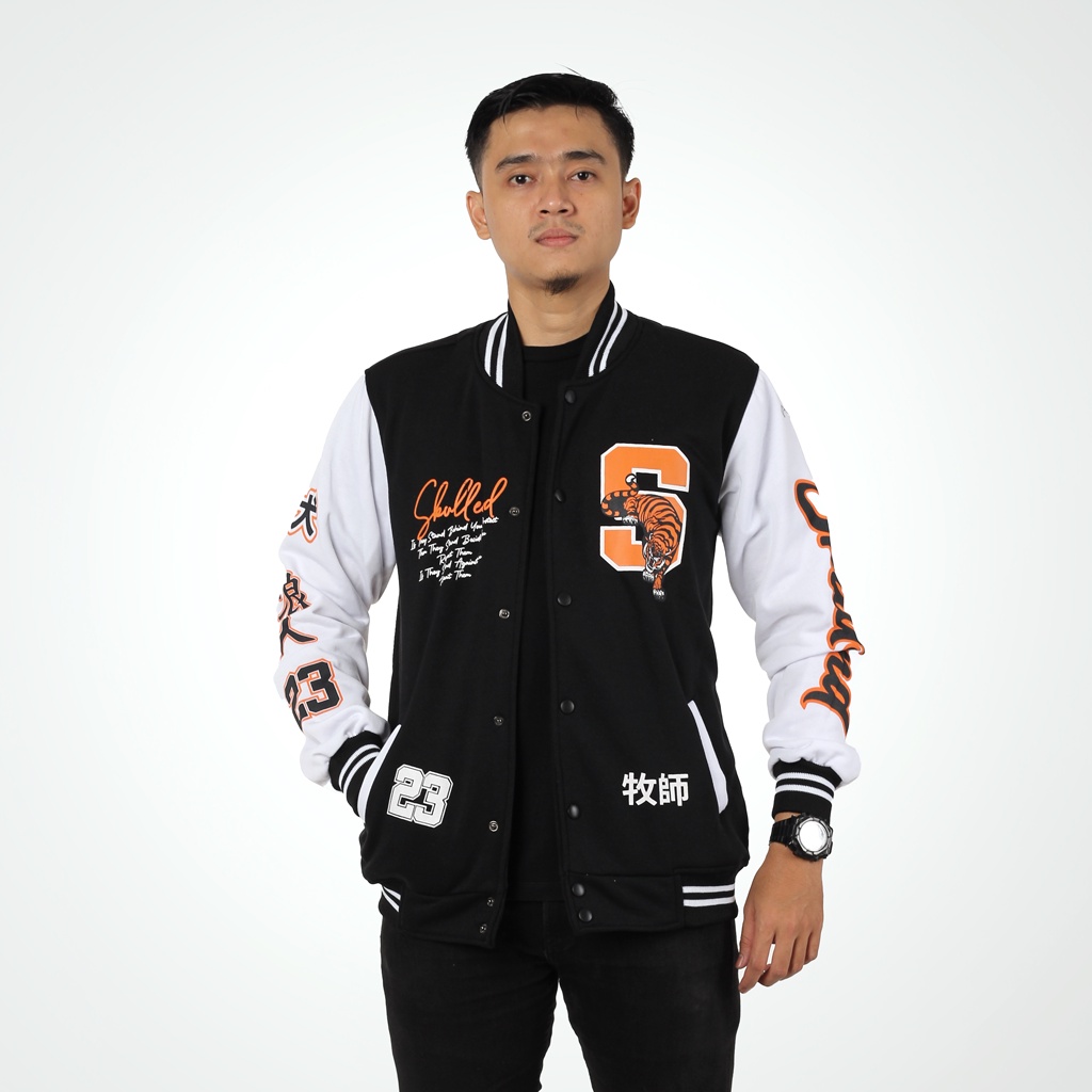 SKULLEND Jaket Varsity - Varsity Jacket Baseball Sukajan Vintage Pria Wanita Bisa dijadikan Jaket Couple Pasangan