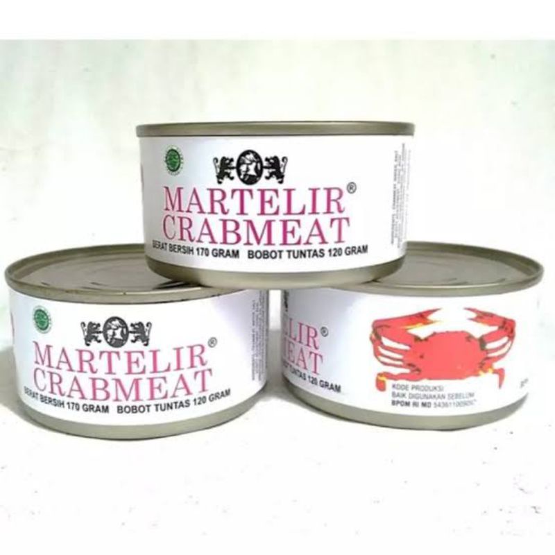 

MARTELIR CRABMEAT 170GR - DAGING KEPITING DALAM KALENG