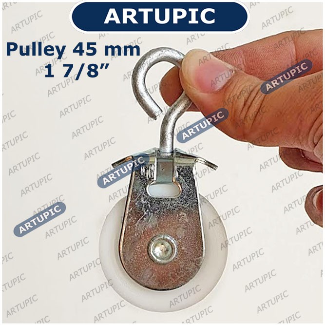 Pulley Puli Puley Kerekan Katrol 1 7/8 inch 45 mm 1 7per8 Inch Kapasitas 15 kg untuk nipple kandang