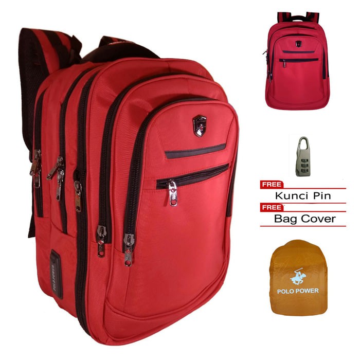 Free Gembok koper TAS Laptop/Ransel POLO original quality backpack