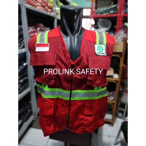 ROMPI SAFETY PREMIUM BAHAN KAIN DRILL MERAH