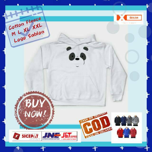 V45H Jaket Hoodie We Bare Bears Bear Panda Putih Jaket Distro Sweater Jumper Couple Pria Polos Murah
