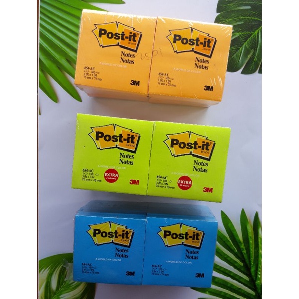 

Post-it 654-AC 76mm x 76mm 3M Sticky Note Memo 12 Pad