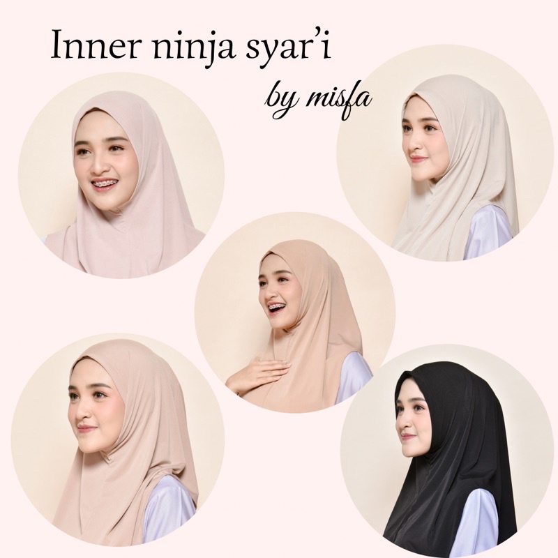 inner ciput ninja antem syar’i bahan jersey korea original halus tidak panas by misfahijab