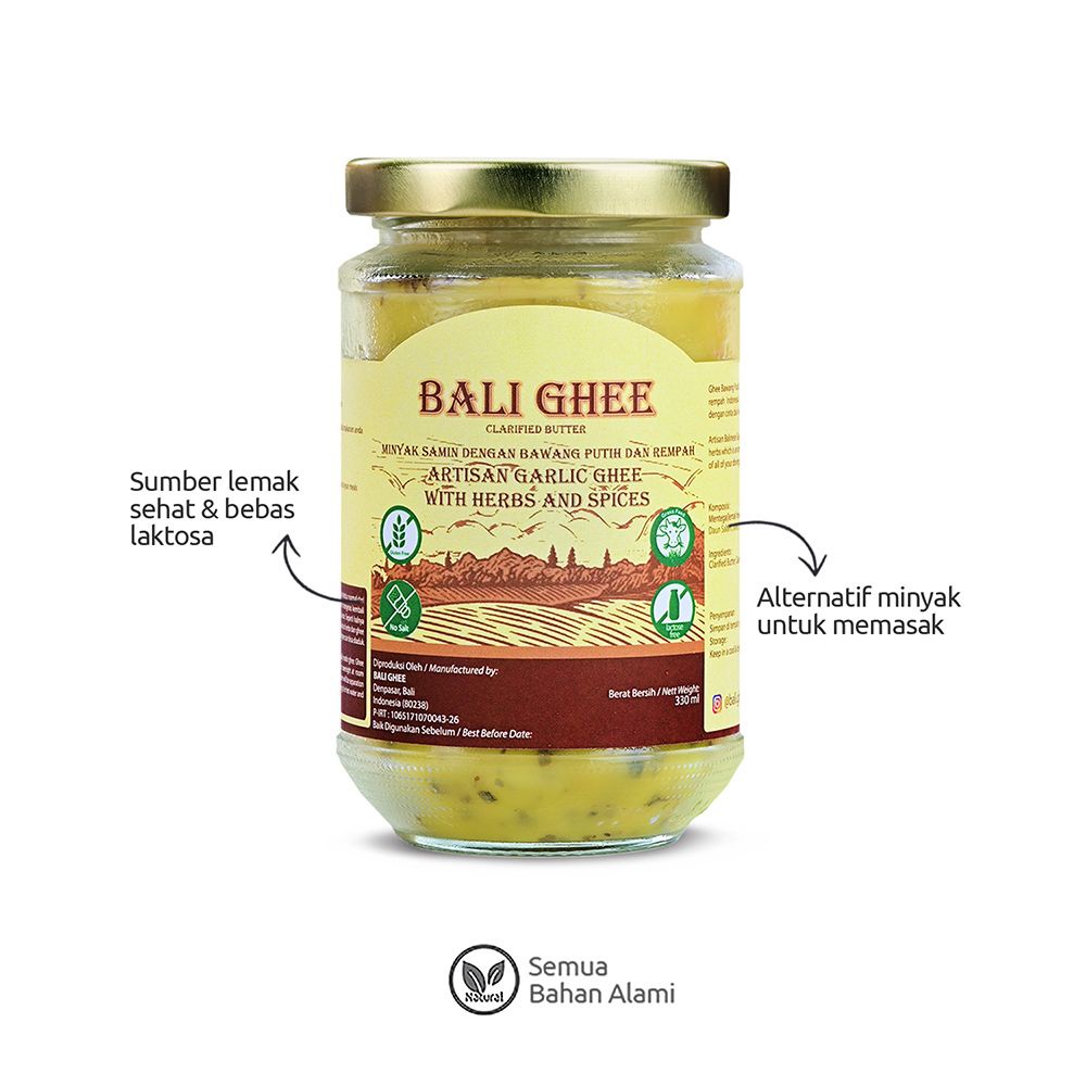 Bali Ghee Clarified Butter Ghee Garlic Herb and Spices Gluten Free Mentega 120ml