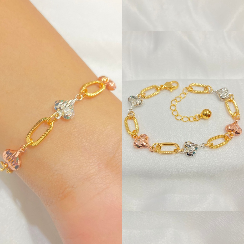 Gelang Tangan Rantai Xuping Lapis Emas Aksesoris Fashion Xuping