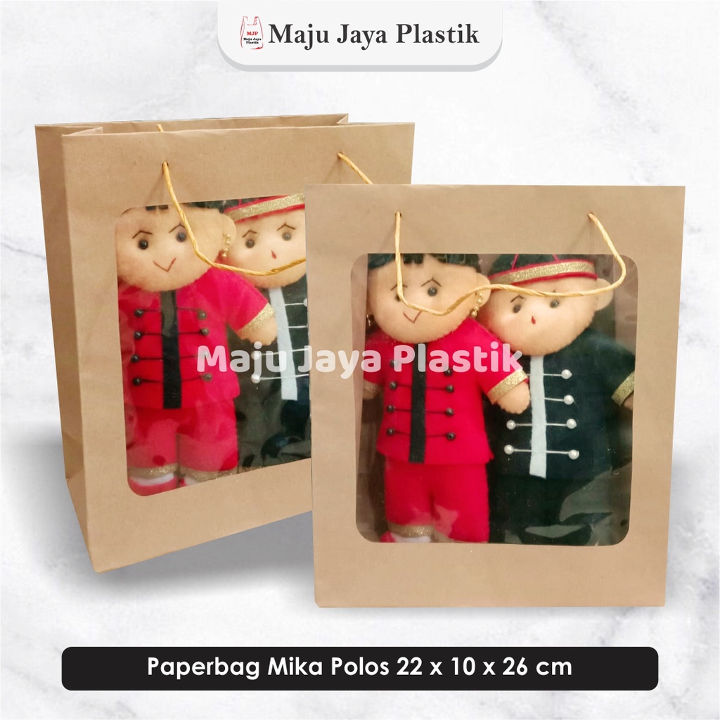 

12pcs Paper bag mika 20x25 P20 L10 T25 paper bag polos 20X25 goodie bag souvenir tas kertas
