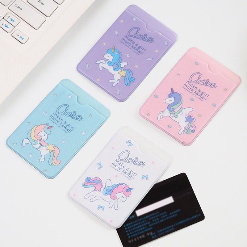 Card Holder Pouch Unicorn Tempat Kartu Lucu Karakter Anak Cewek Lucu Perempuan