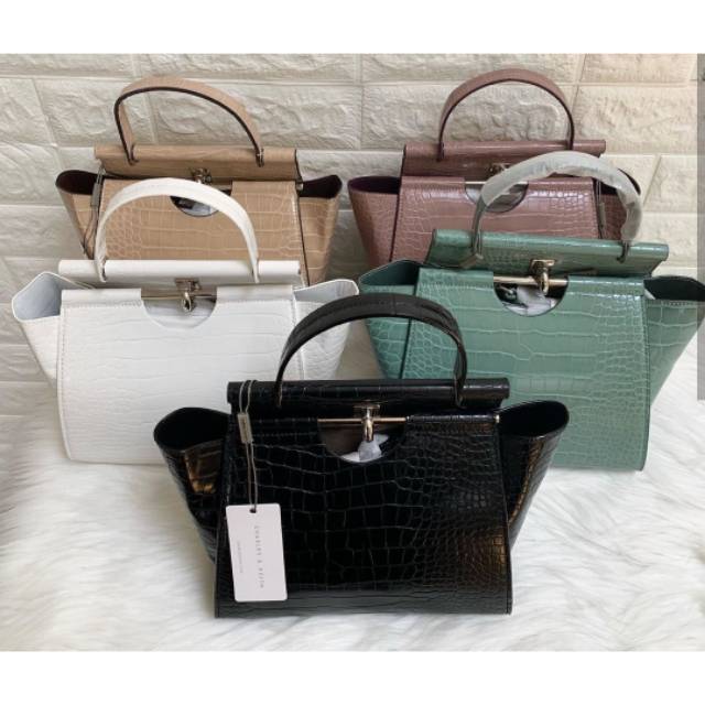 Tas cnk croc effect trapeze bag