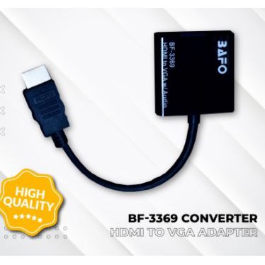 Converter Hdtv to vga audio 3.5mm cable adapter bafo 1080p full hd for pc laptop ps dvd bf-3369 - konverter hdtv to vga bf3369