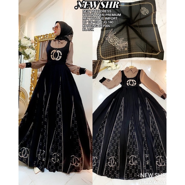 READY!!! NEWWW!!! ORI SHR!!!! MAXI DRESS SONYA SHR!!!! HIGH QUALITY!!!-GAMIS+HJB LW (HTM)