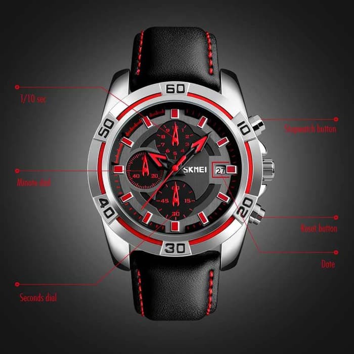 Jam Tangan Cowok / Jam Tangan Pria Original SKMEI 9156 Chronograph Anti Air 30M - Kuning Terbaru