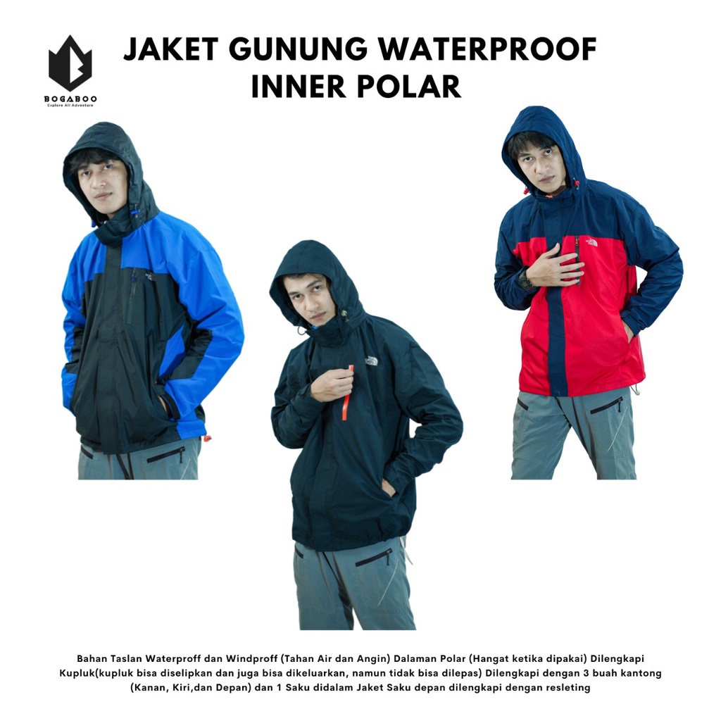 Bisa [COD] Jaket Gunung Waterproof - Jaket Outdoor Windbreaker - Jaket WP - jaket gunung - jaket outdoor