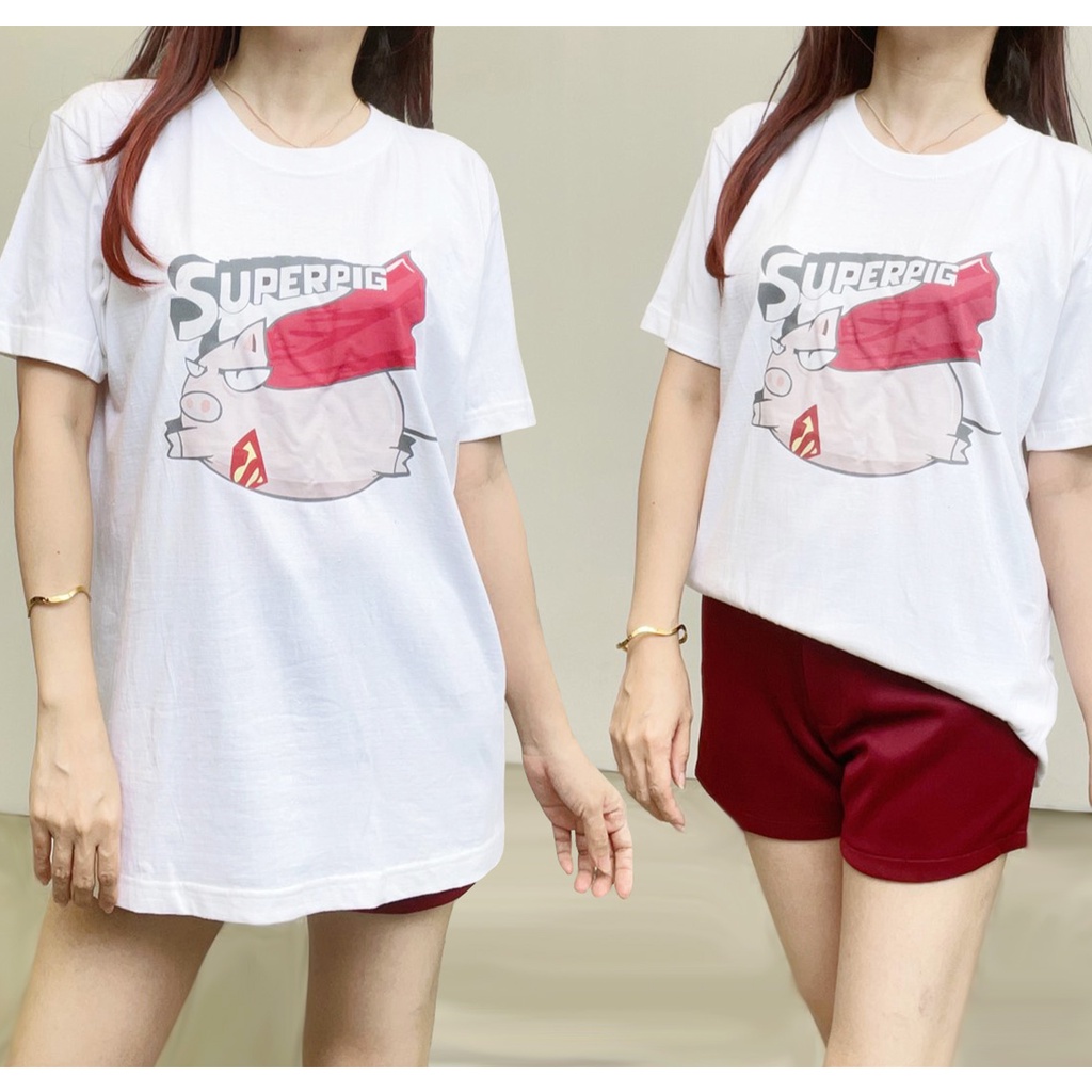 SL350 - Atasan Casual Short Sleeves Basic Cotton Stretch Adem Oversize