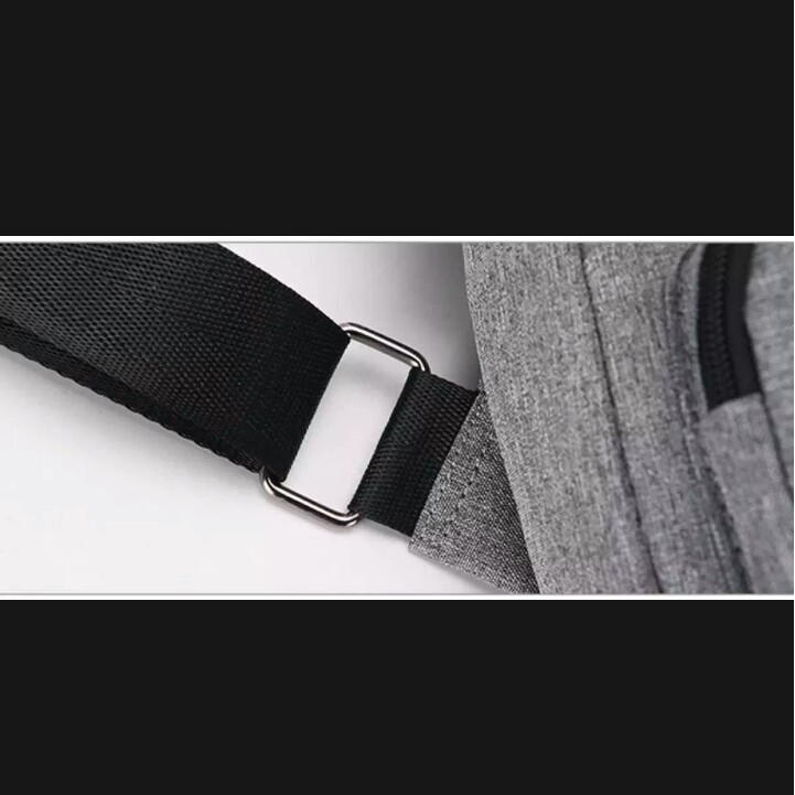 Tas Selempang Waisbag Pria Tas Fashion Pria USB Port Original - Grey