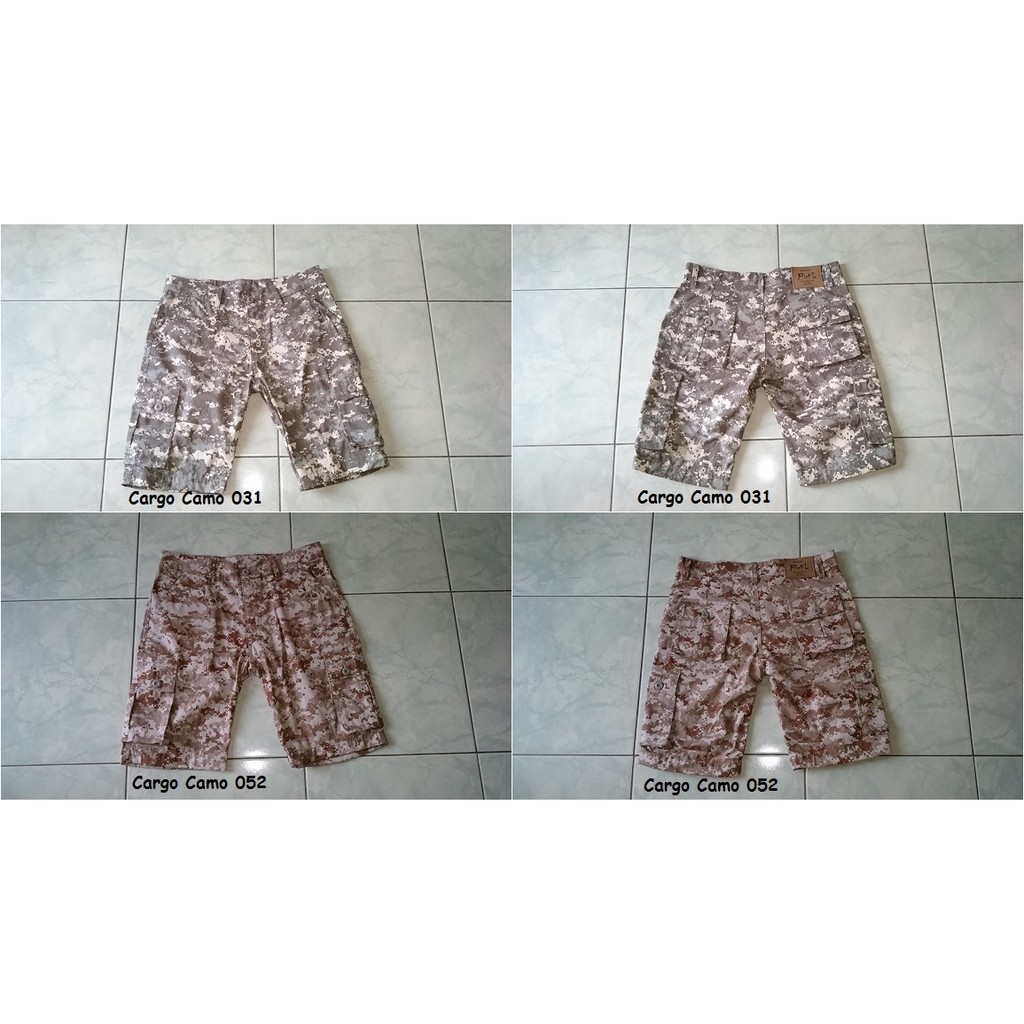 Celana Cargo Camo Loreng Pendek Pria Pants