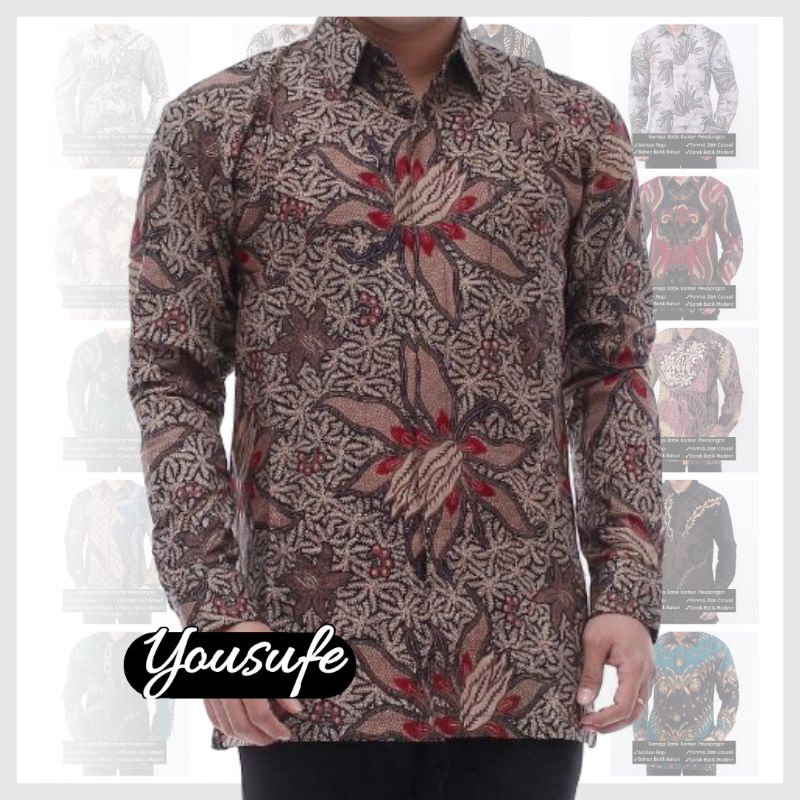 Kemeja Batik Pria Lengan Panjang Warna Coklat Cocok untuk Seragam Pernikahan Kantor Kerja Nyaman Halus Bisa Cod Shopee Terbaru Kode KNG17