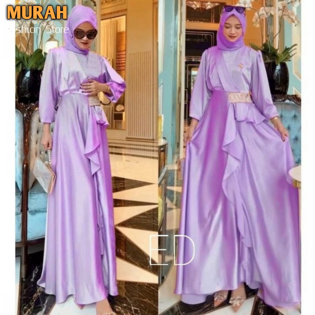 Busana Muslim Gamis Murah Gaun Pesta Muslimah Baju Pesta Wanita Kondangan Mewah Kekinian 2020 2021