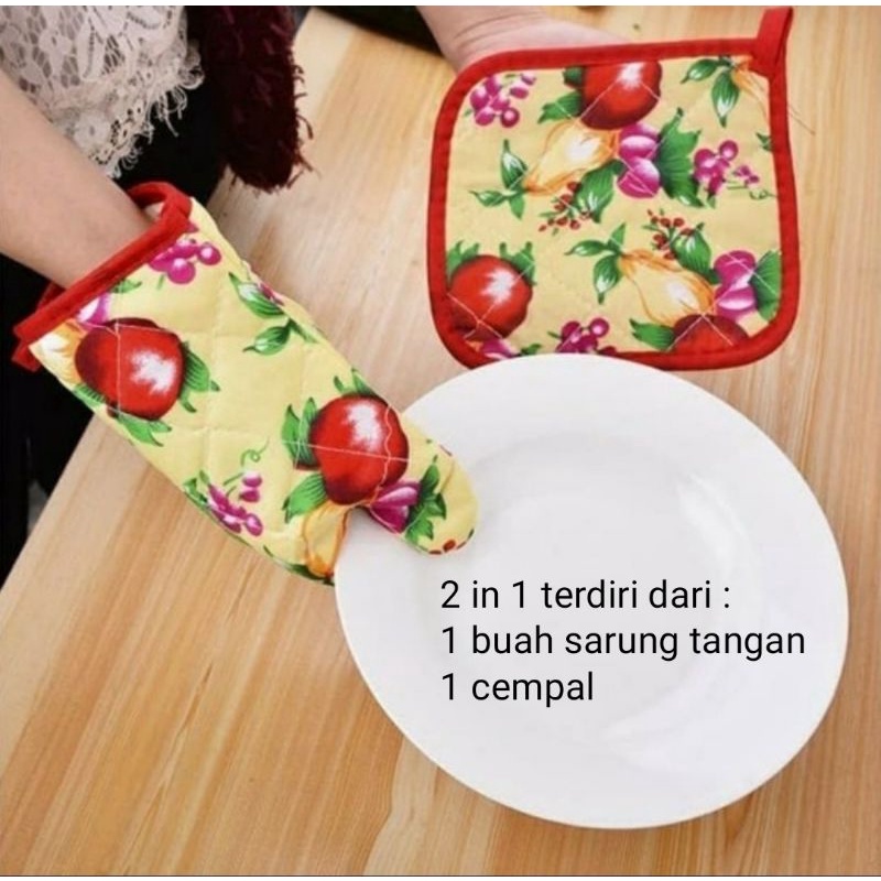 Sarung Tangan Anti Panas Dapur Sarung Tangan Oven Mitt Kitchen Set Gloves Oven Microwave